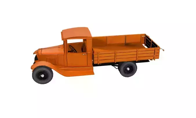 1920s Vintage Farm Pickup Low Poly Classic Utility Truck Low-poly 3D model 4