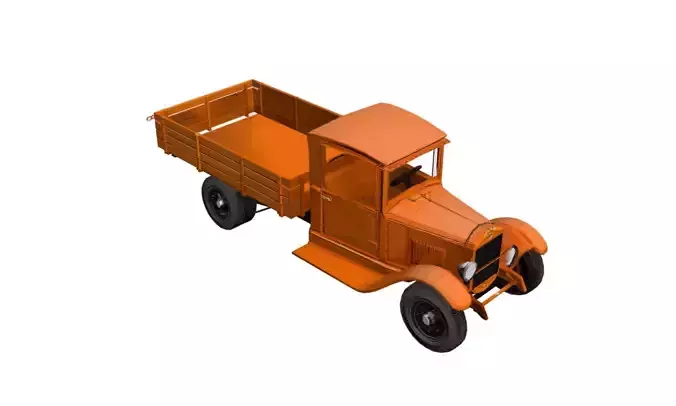 1920s Vintage Farm Pickup Low Poly Classic Utility Truck Low-poly 3D model 2