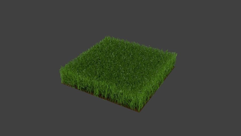 realistic grass square of Low-poly 3D model_2