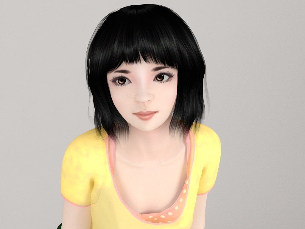 Kayoko various outfit pose 03 3D model_1