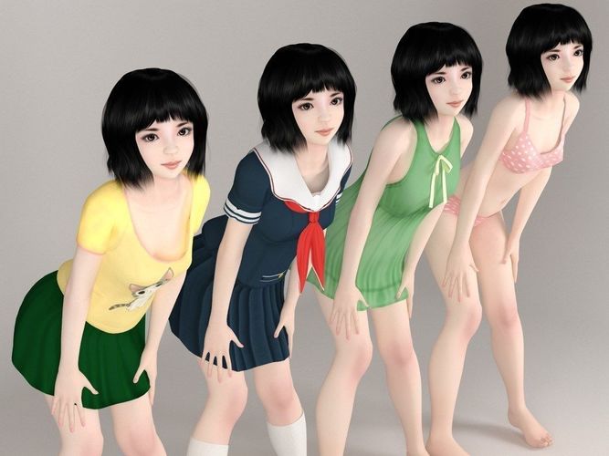 Kayoko various outfit pose 03 3D model