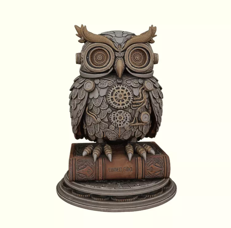 Clockwork Owl- Steampunk Scholar Statue Free 3D print model