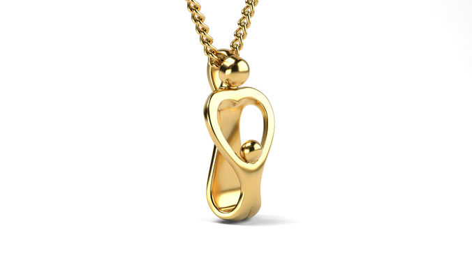 Mother and child pendant 3D print model