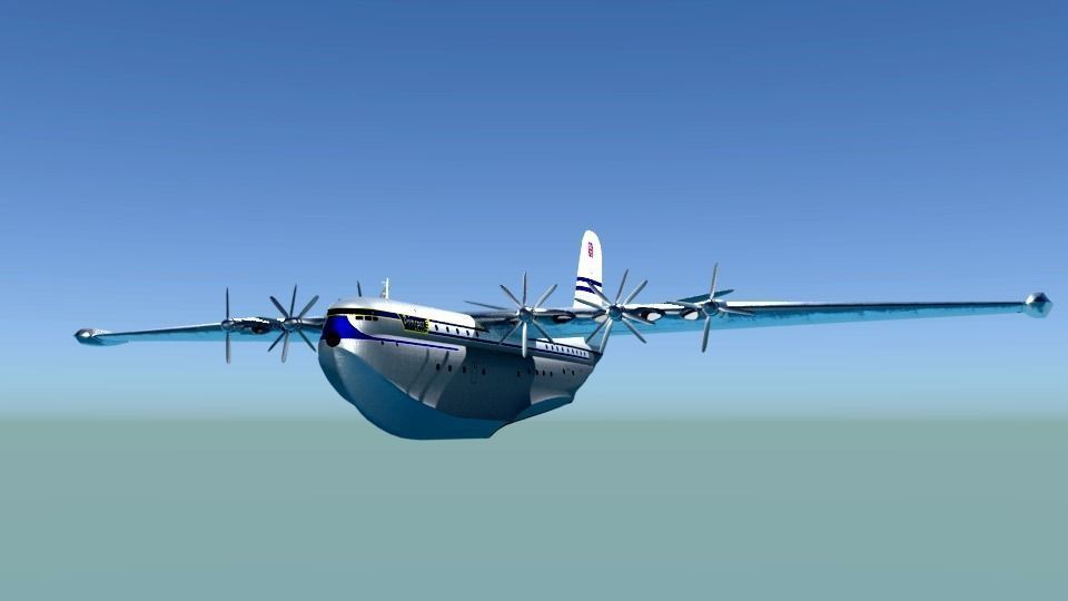 SARO PRINCESS FLYING BOAT Free low-poly 3D model_0