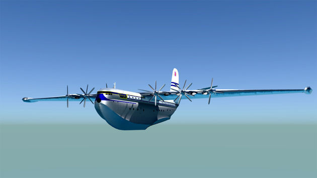 SARO PRINCESS FLYING BOAT Free low-poly 3D model_11