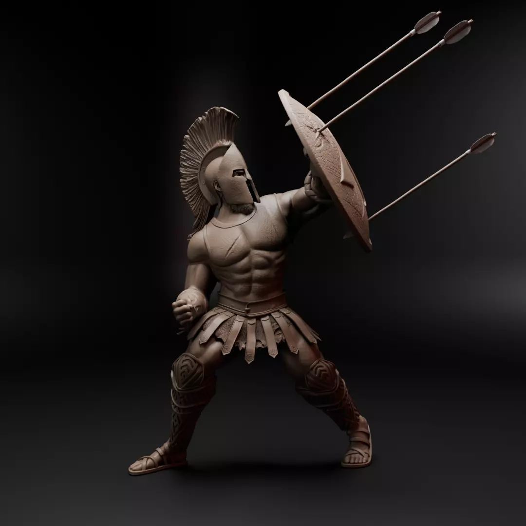 King Leonidas STL 3D Printable Spartan Statue 3D print model
