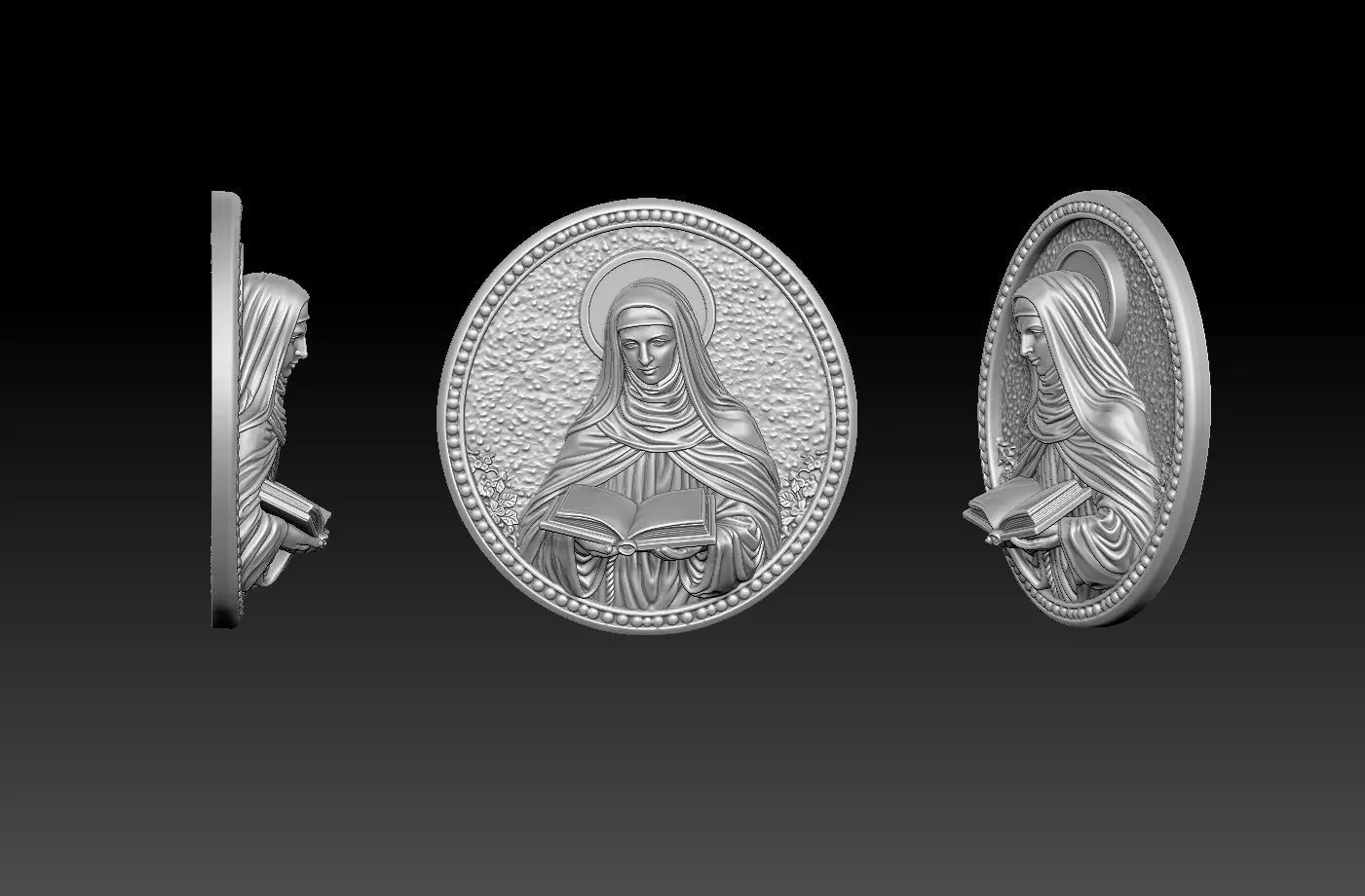 Saint Hildegard of Bingen 3D print model