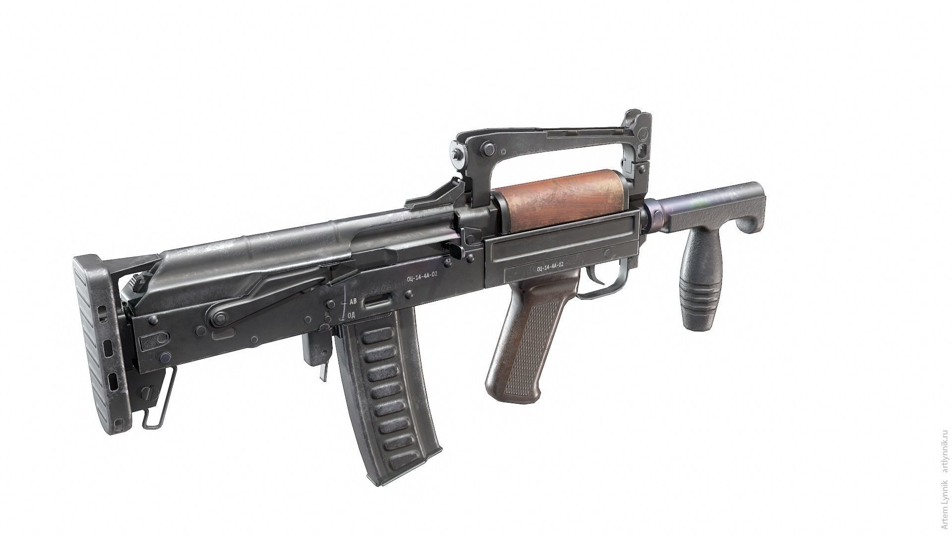 OTs-14 Groza Low-poly 3D model_4