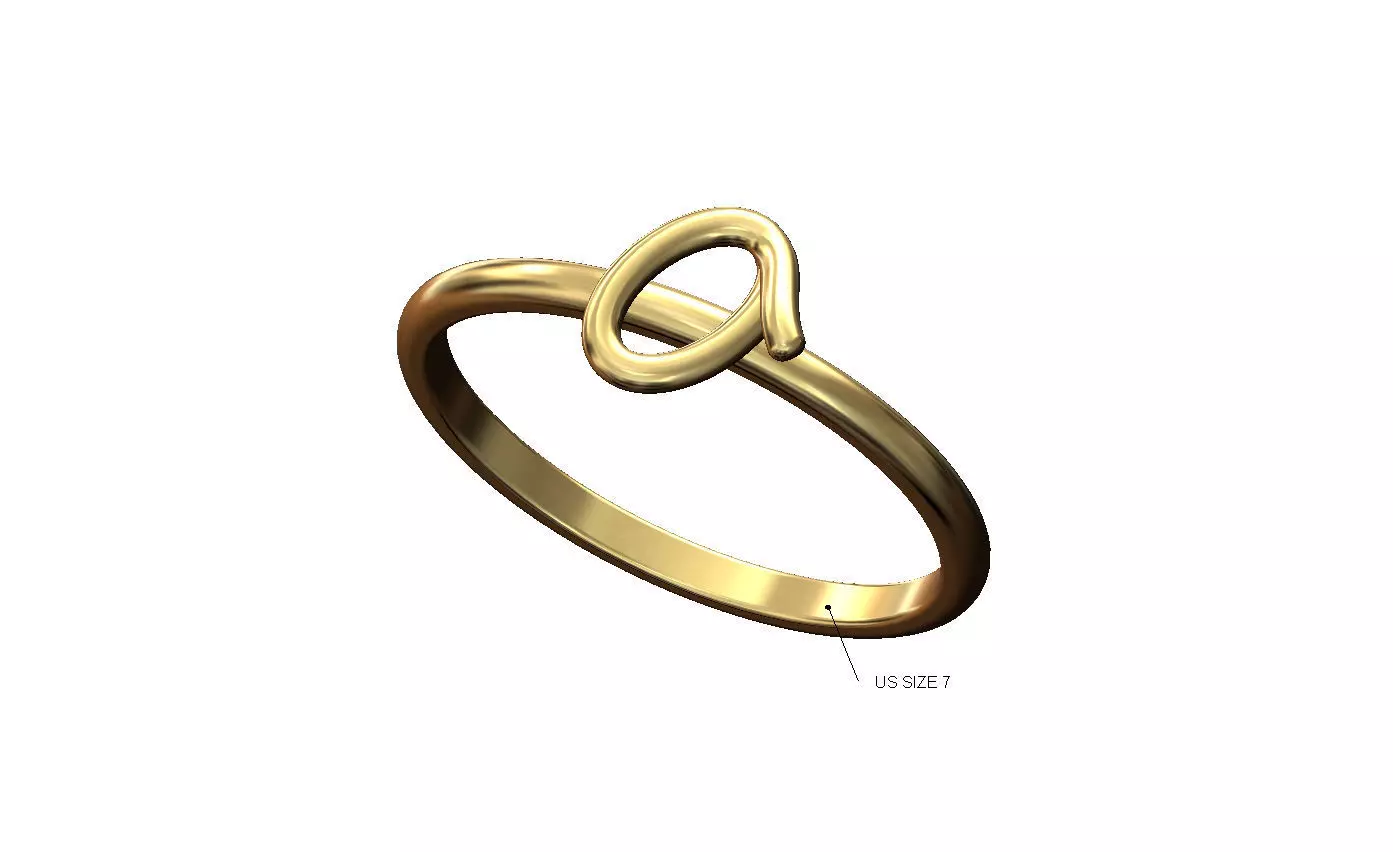 O letter initial 3d lowercase wire stacker ring 3D print model