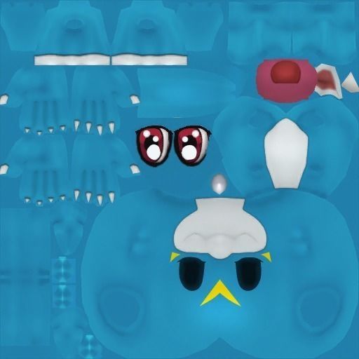 Veemon face with two eyes Free 3D model_1