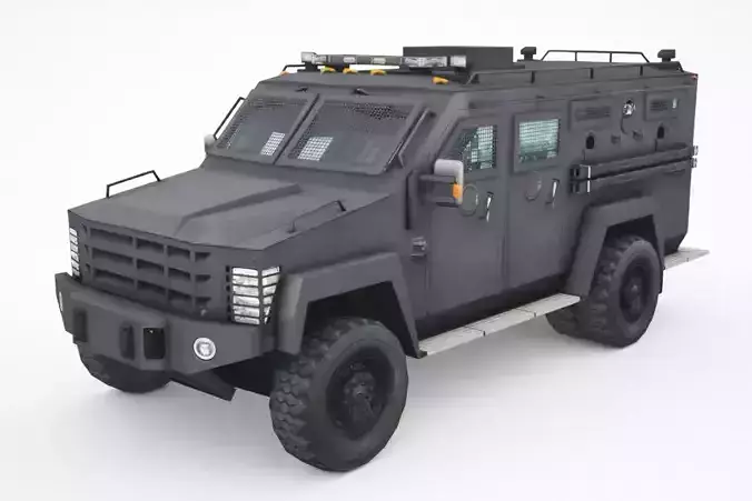 SWAT Van Low Poly Tactical Police Vehicle