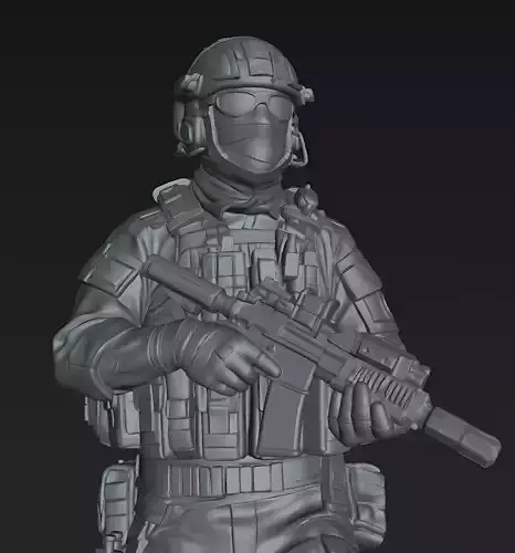 Combat Soldier  Medic Modern Tactical Military STL Miniature