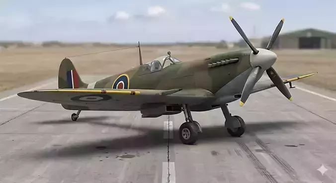 Supermarine Spitfire WWII Fighter Aircraft  Airplane STL Model