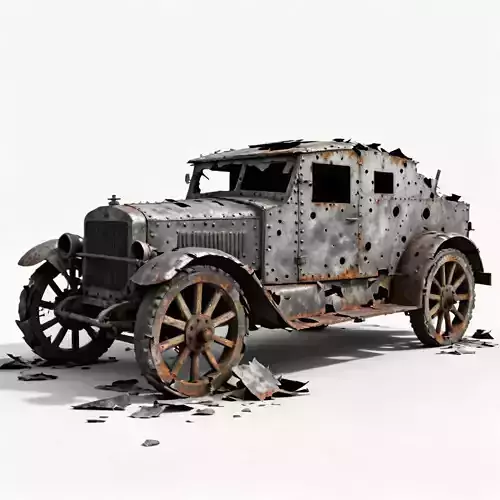WWI Armored Car Scrap 3D Model 3D Model