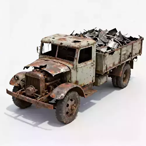 WWI Crossley Tender Truck Scrap 3D Model 3D Model