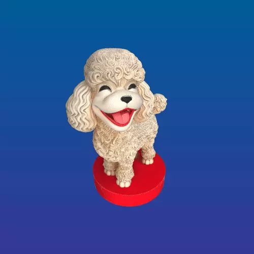 3753 Laughing Poodle Totem Full Body Color 3D Model STL 3D print model