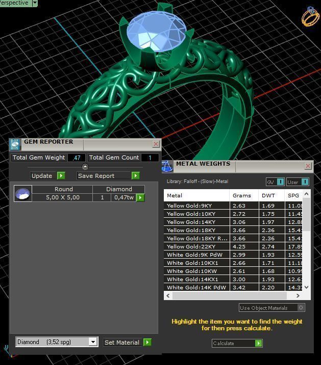 Designed Golden Diamond Ring Tiffany Style 3D print model_10
