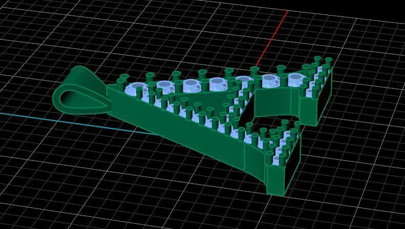 Letter A Diamond Golden Necklace 3D print model_5