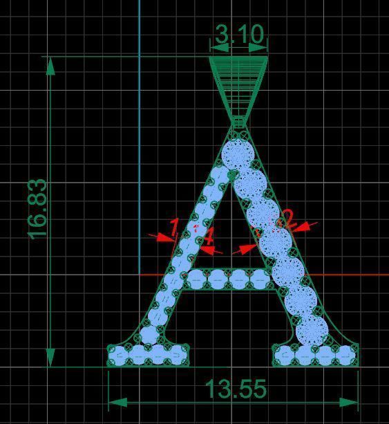 Letter A Diamond Golden Necklace 3D print model_9