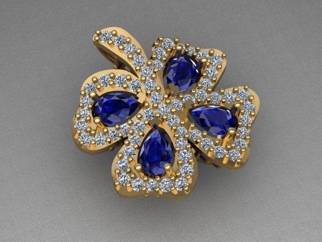 Tiffany 4 Leaf Clover Necklace 3D print model_1