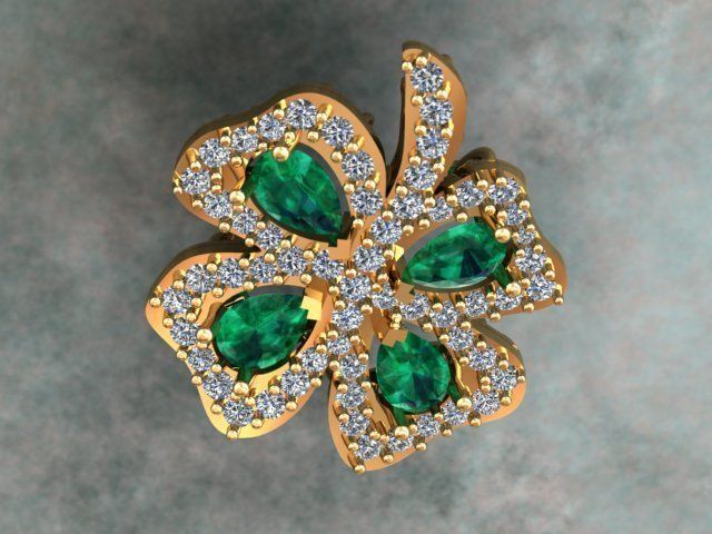 Tiffany 4 Leaf Clover Necklace 3D print model_3