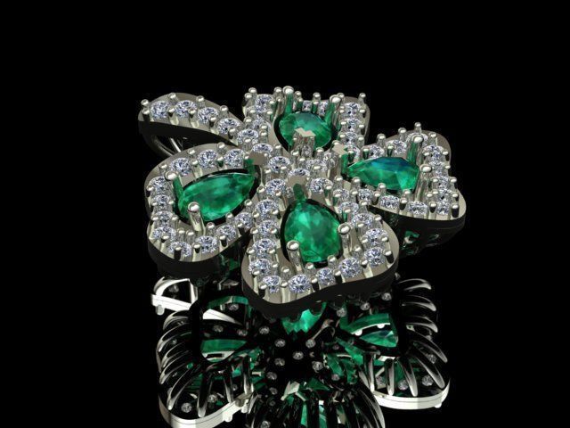 Tiffany 4 Leaf Clover Necklace 3D print model_2