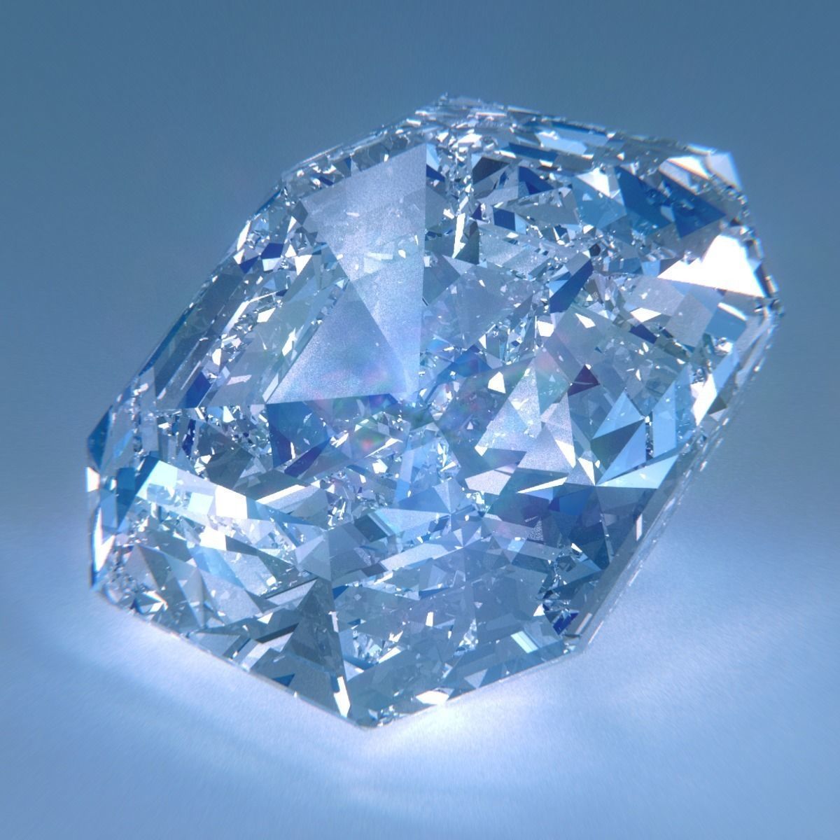 Diamond Asscher Cut 3D model_2