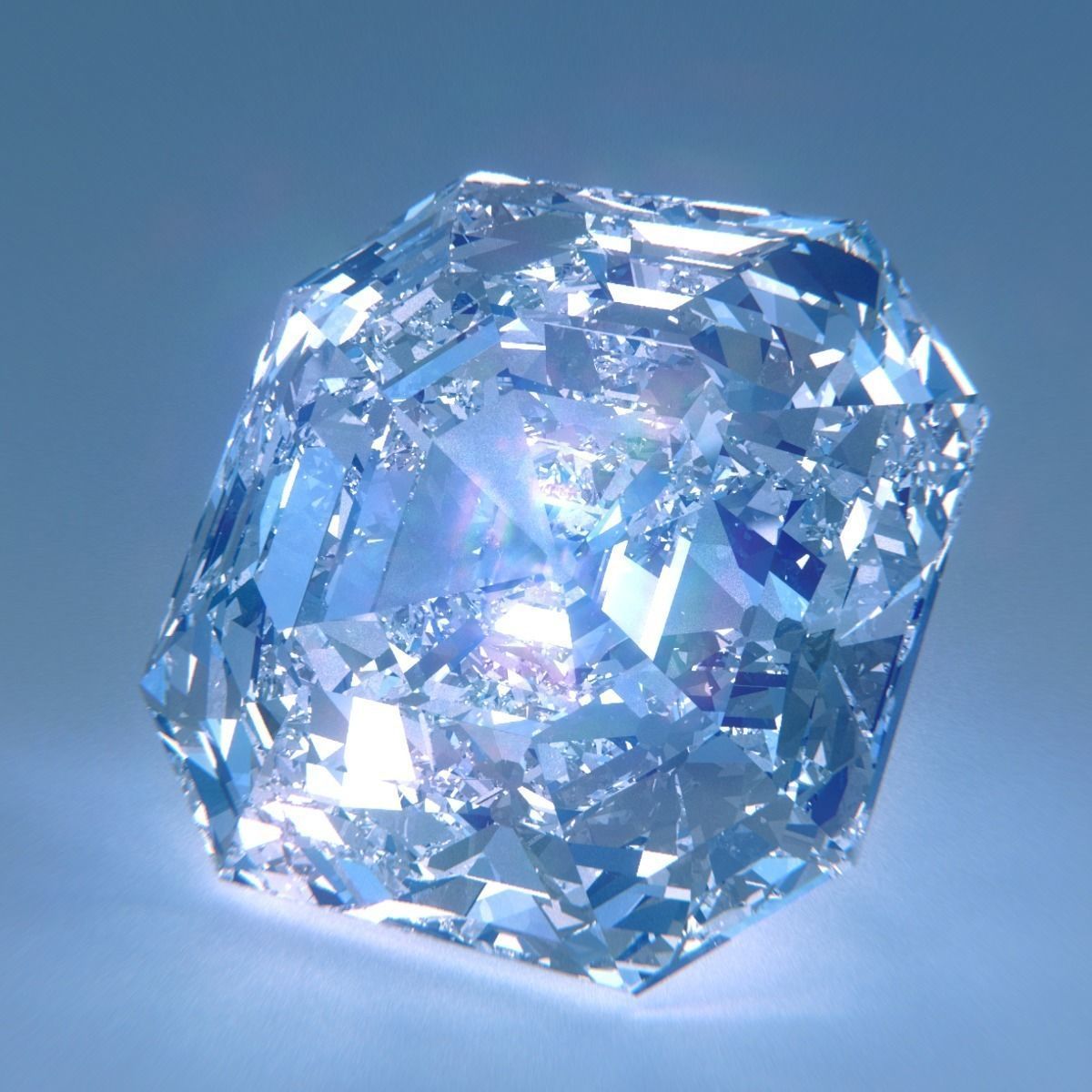 Diamond Asscher Cut 3D model_1