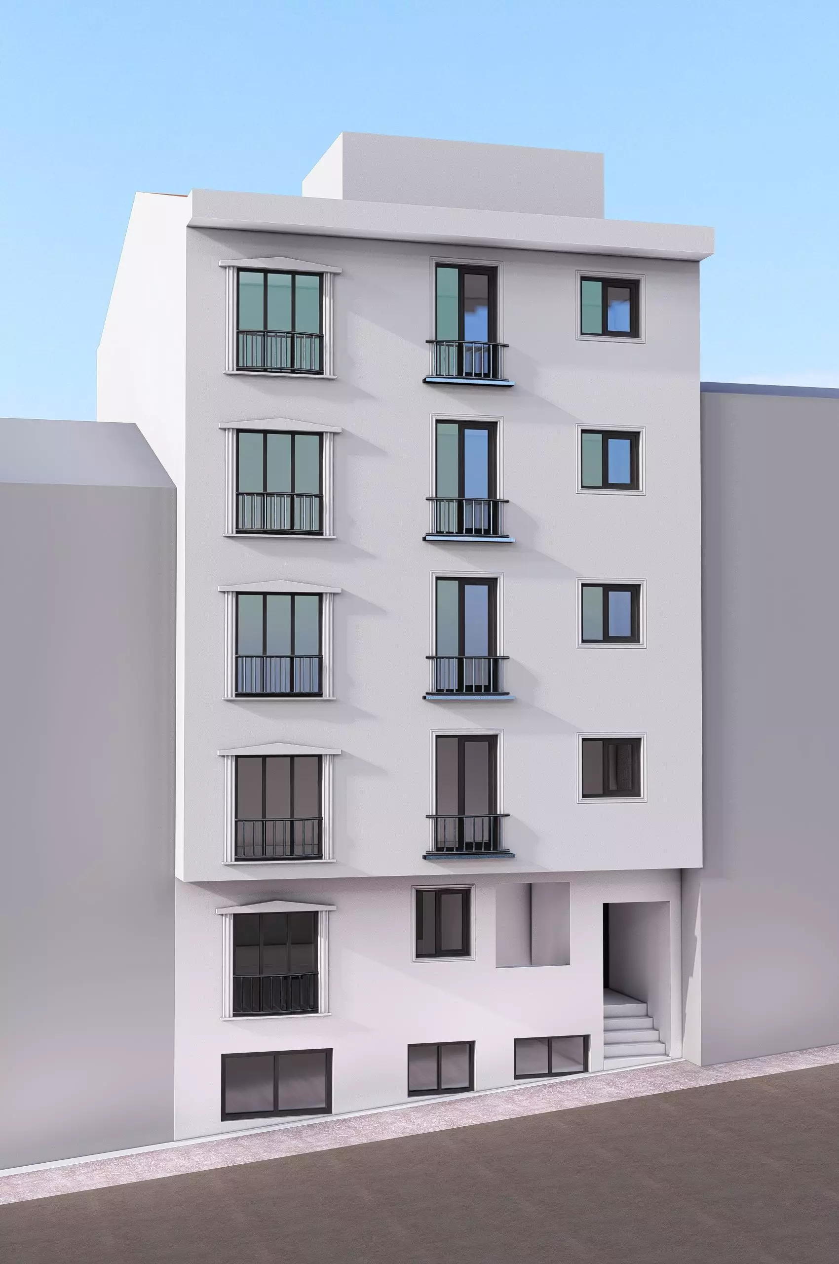Urban Residential Apartment Building UR05 3D Model SketchUp 3D model