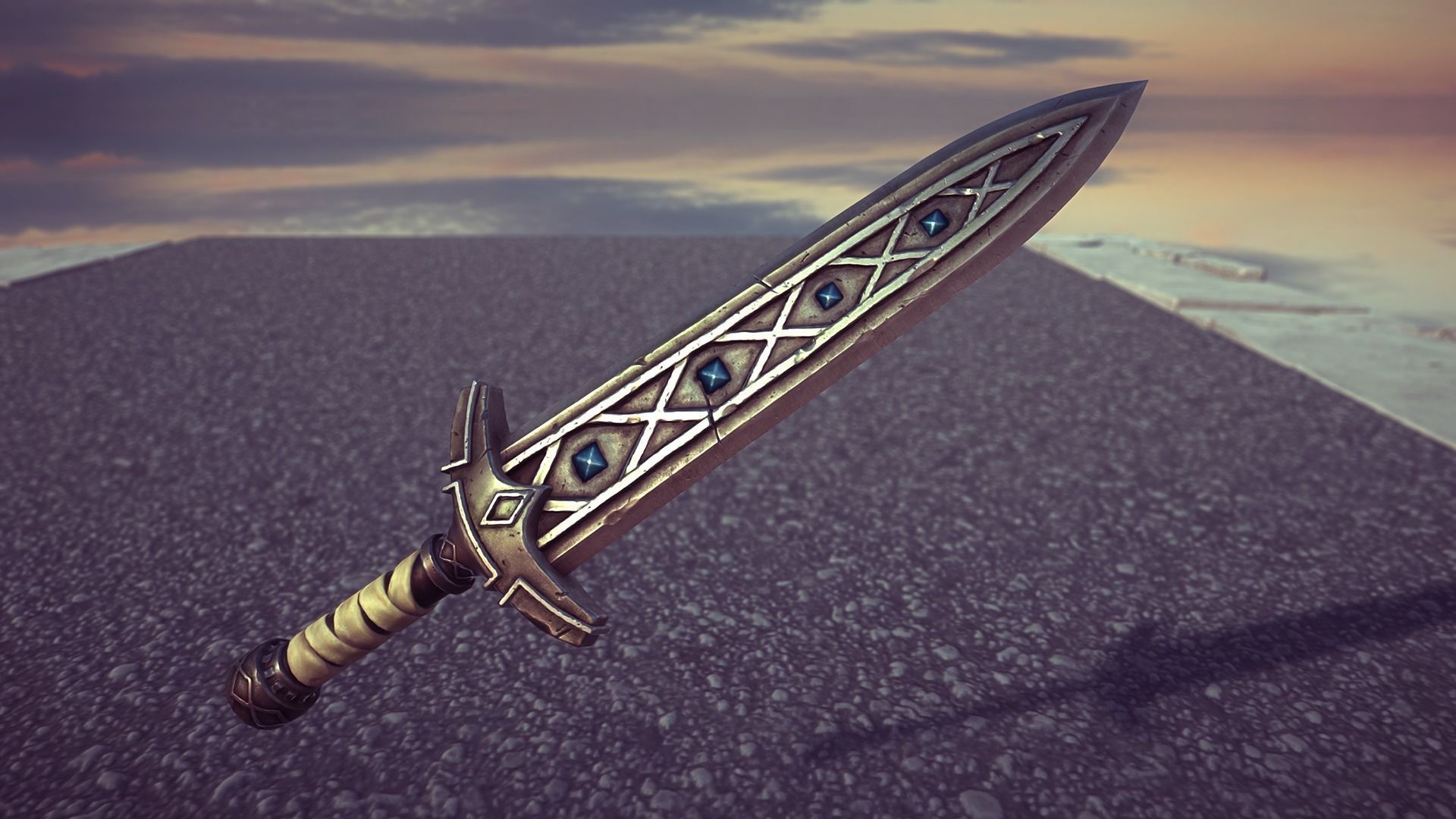 Fantasy Dagger Low-poly 3D model_5