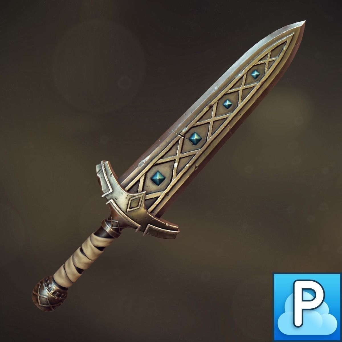 Fantasy Dagger Low-poly 3D model_1
