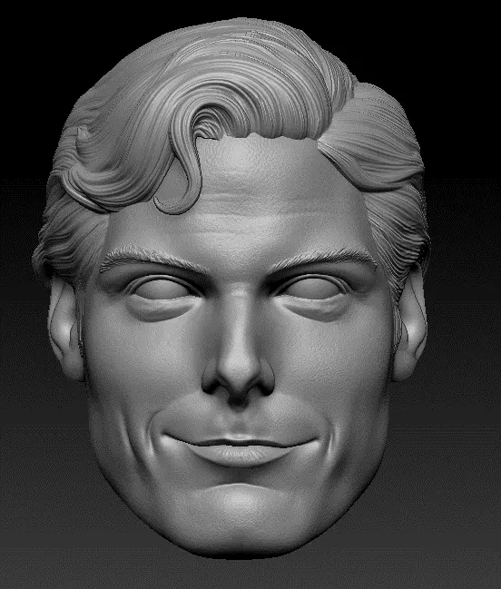 Superman -Christopher Reeve-Inspired Head Without Neck 3D print model