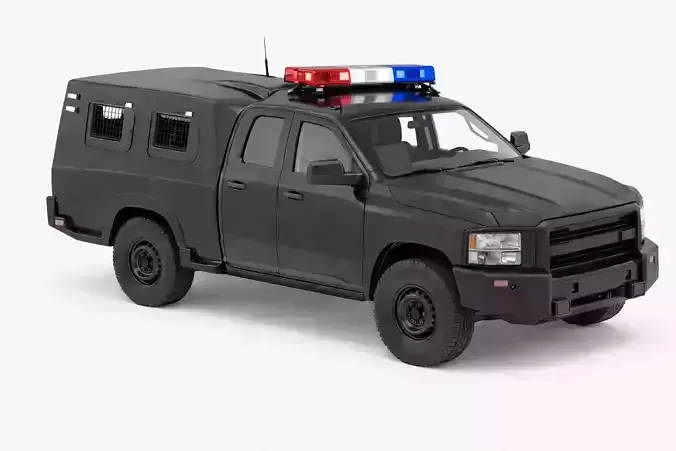 Prison Transport Vehicle Low Poly Police Prison Van
