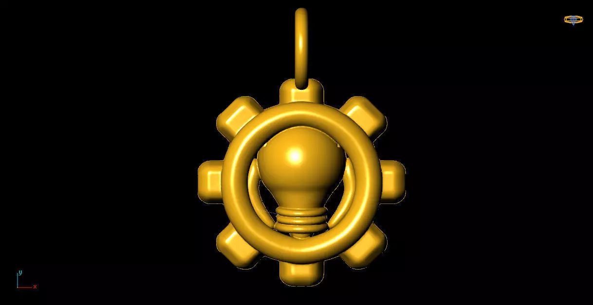idea logo pendant charms - one inch pendant 3D print model