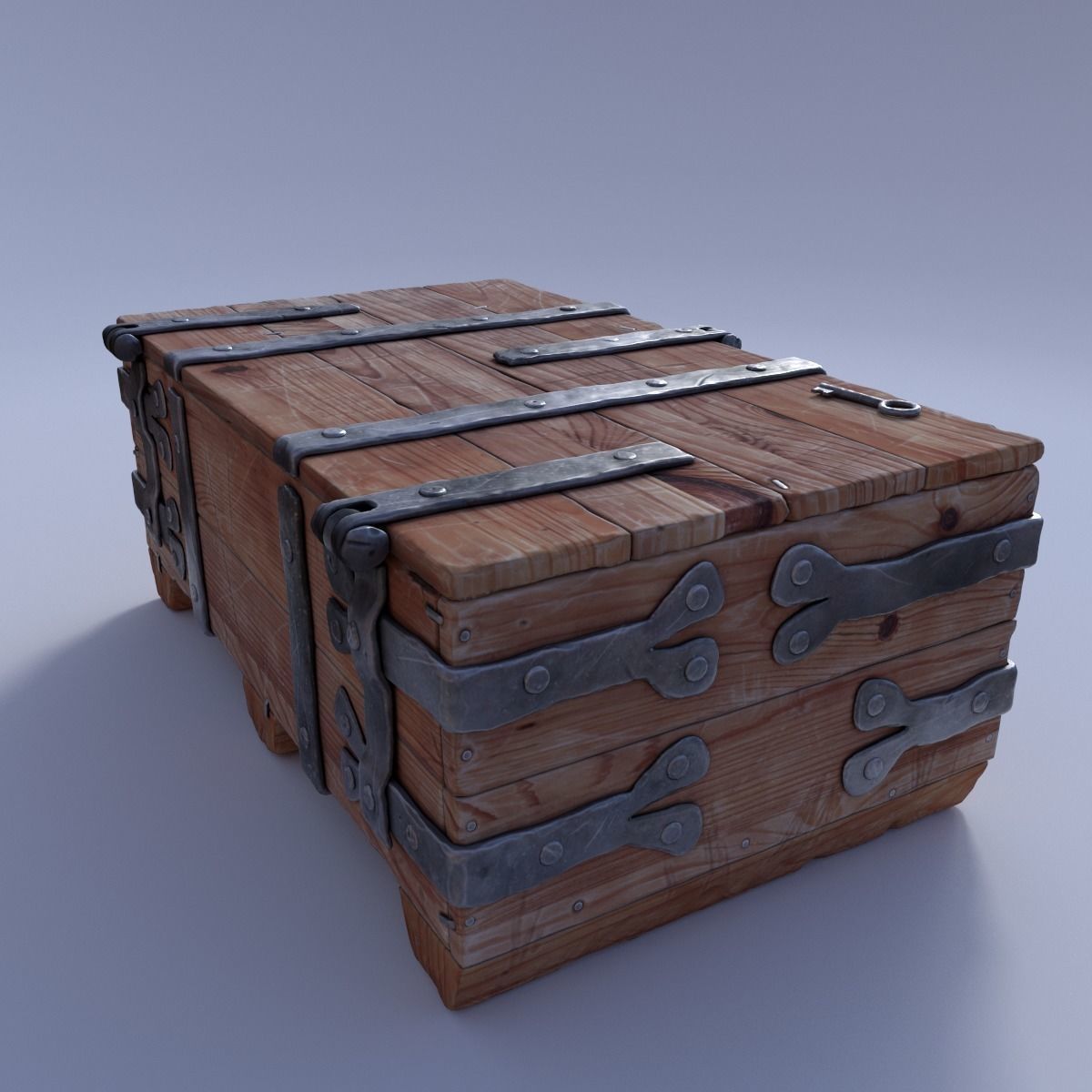 Medieval Chest 3D model_3