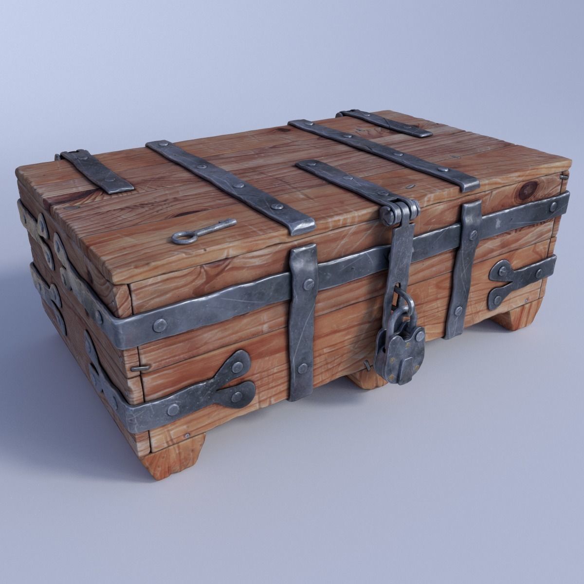 Medieval Chest 3D model_0
