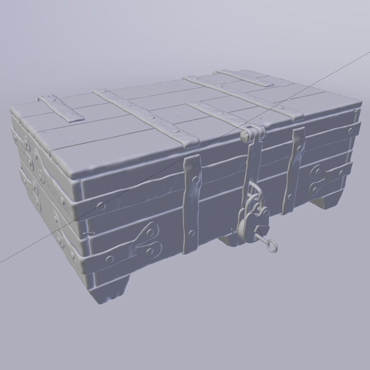 Medieval Chest 3D model_6