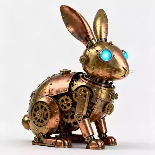 Realistic Steampunk Easter Rabbit 3D Model 3D Model