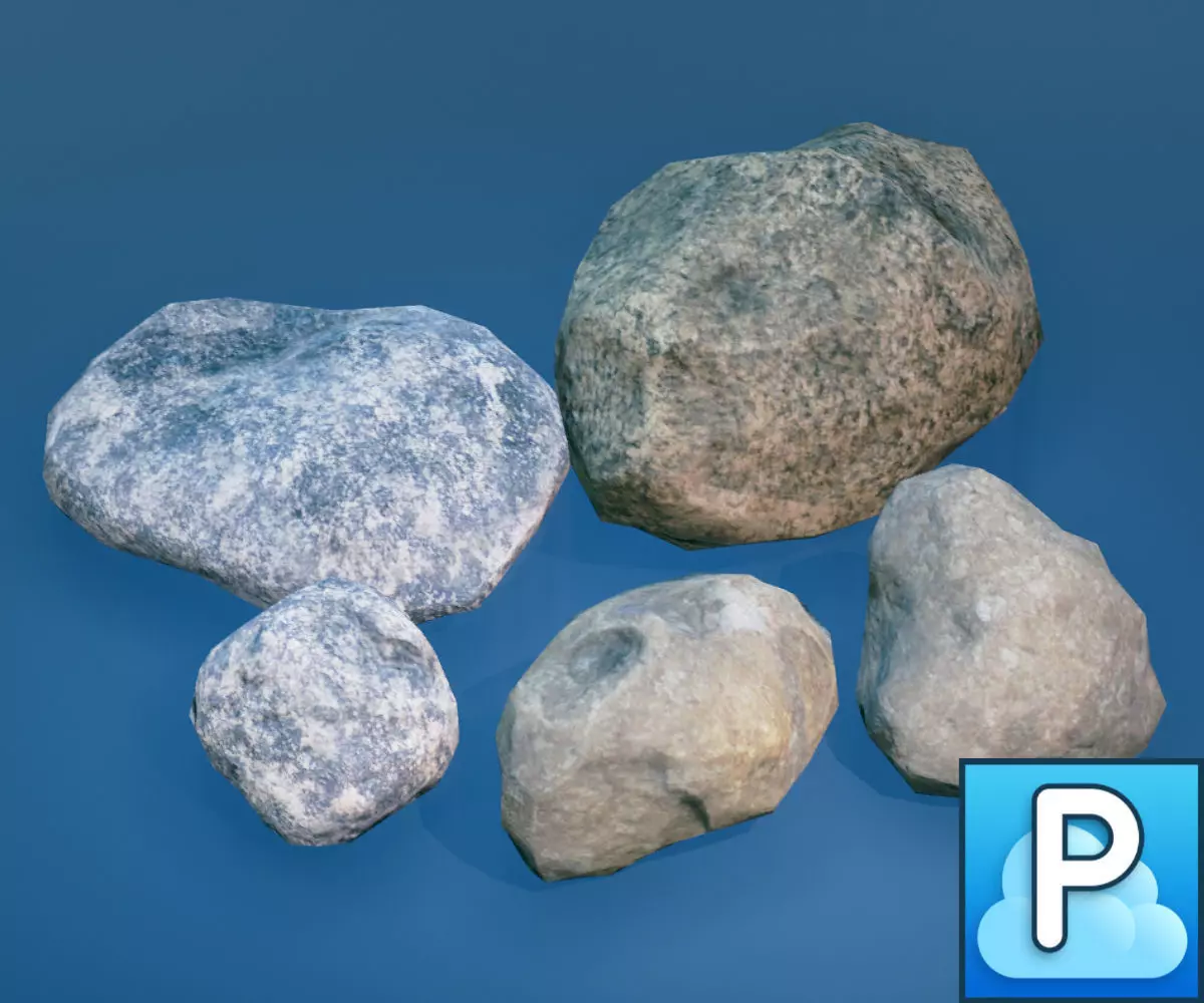 Stones rocks Free low-poly 3D model