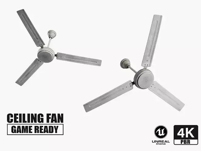 Aerospin classic 3B Ceiling Fan - 6 Texture Variants Game Ready