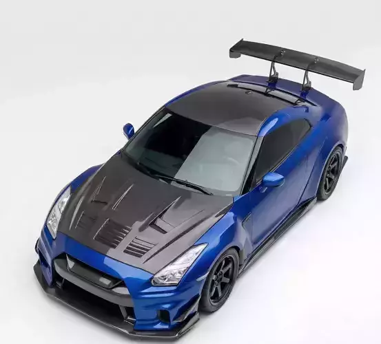 Custom Nissan GT-R R35 Liberty Walk Low-poly 3D model 4