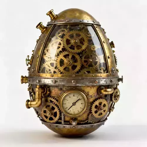 Realistic Steampunk Easter Egg 3D Model