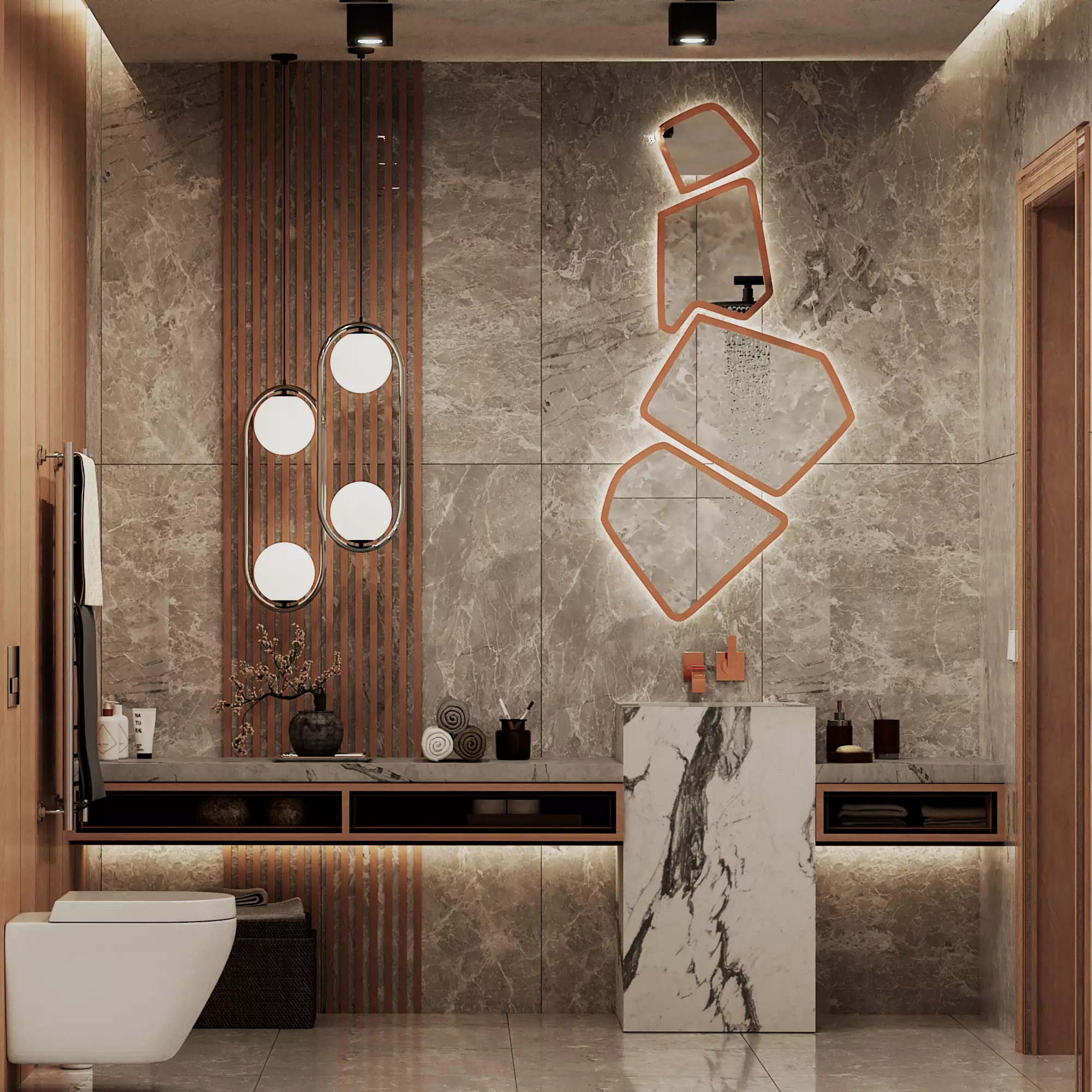 Modern Luxury Bathroom Interior Scene 3D model