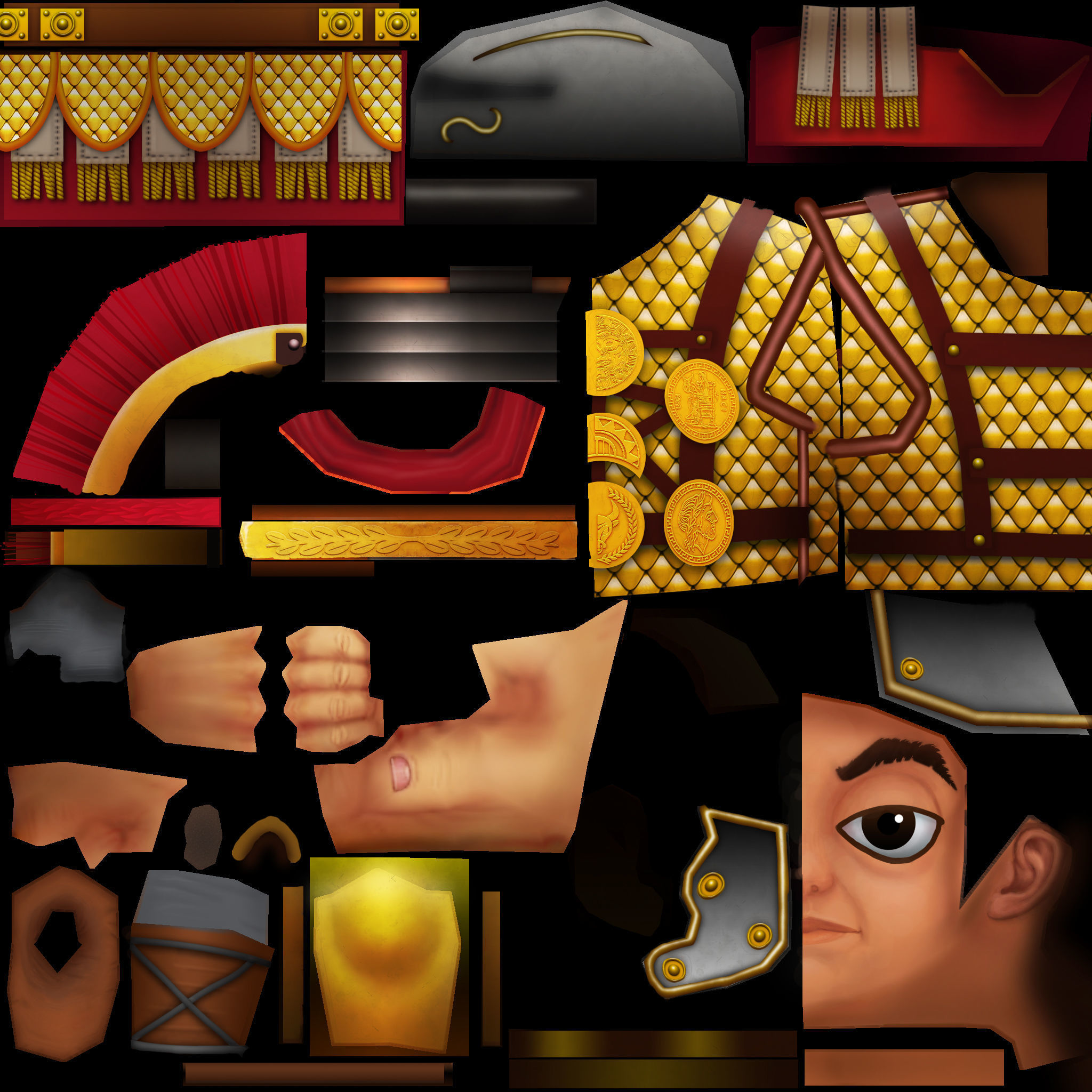 Low Poly Roman Warriors Low-poly 3D model_13