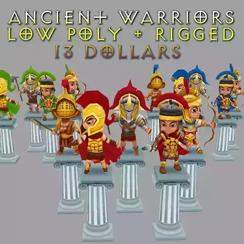 Low Poly Roman Warriors Low-poly 3D model