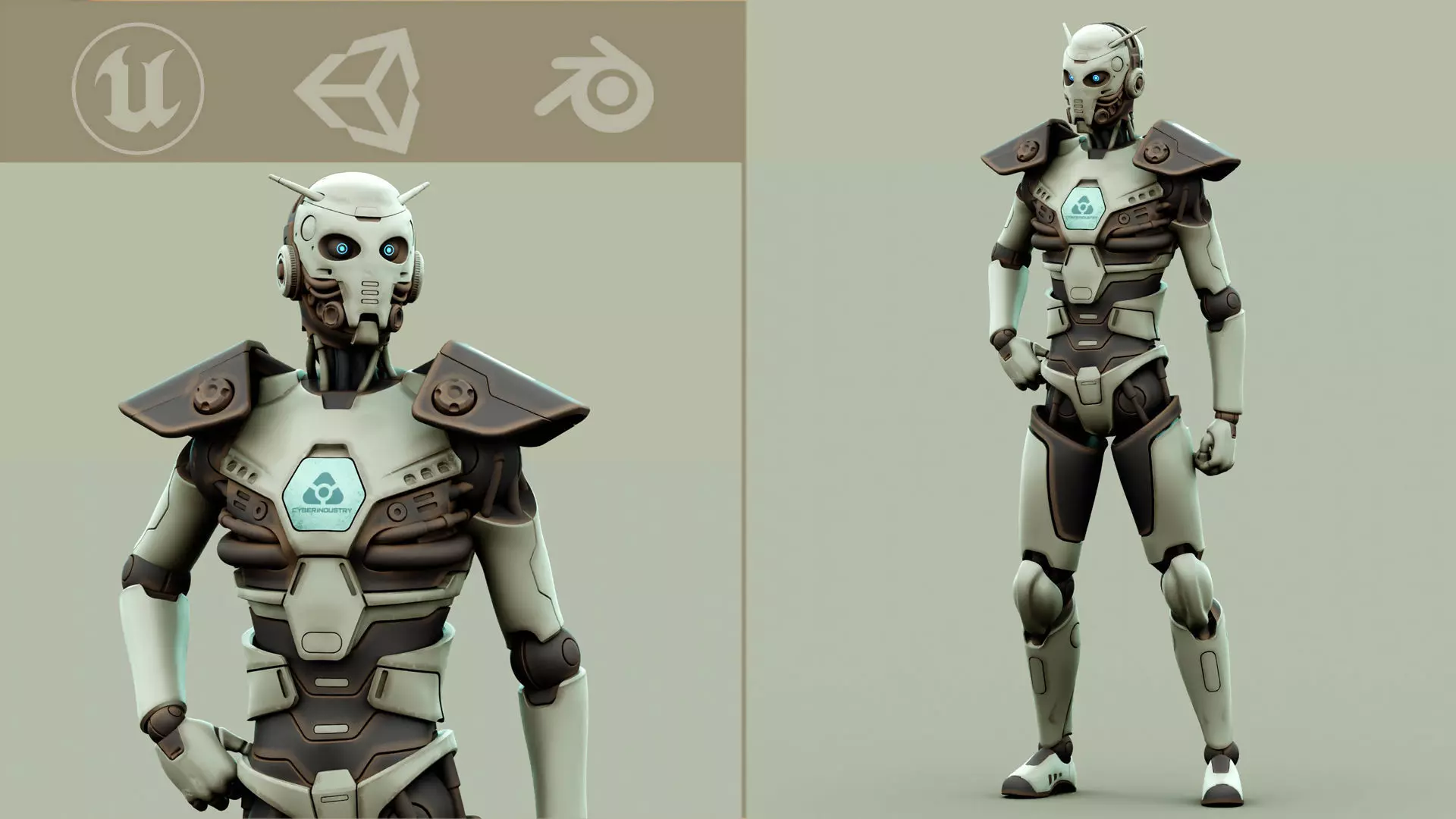 CYBORGTOPIA B-32 Rigged for Unreal Engine - Unity - MIXAMO 3D model