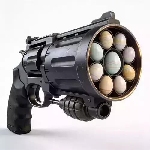 Realistic Handheld Egg Grenade Launcher 3D Model 3D Model