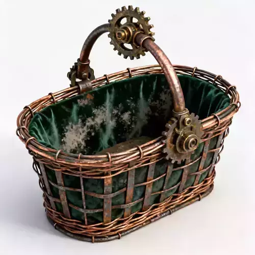 Realistic Steampunk Easter Basket 3D Model 3D Model