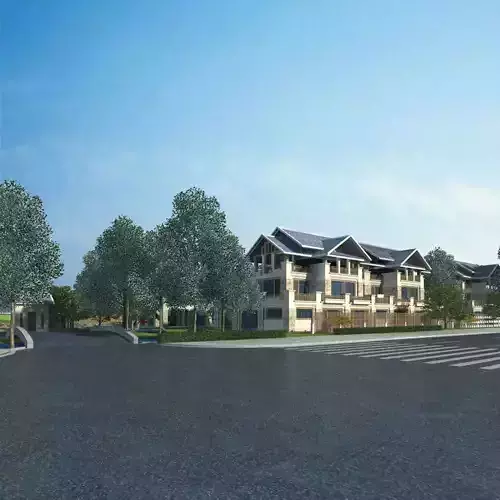 Modern European Eco-Village Concept 3D model