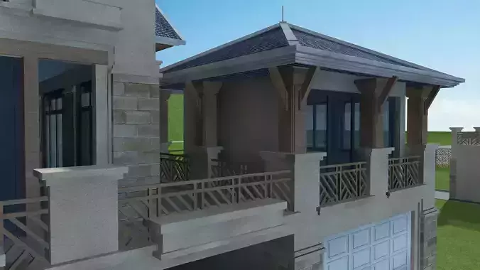 Modern European Eco-Village Concept 3D model 6